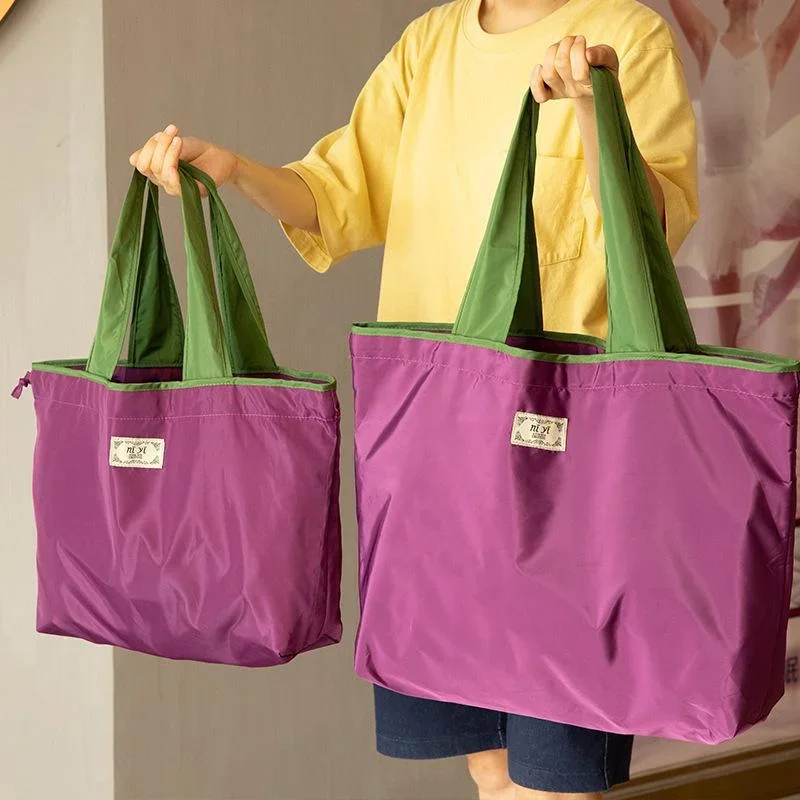 Large Waterproof Nylon Foldable Shopping Tote Bag