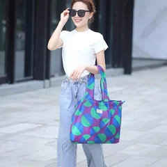 Large Waterproof Nylon Foldable Shopping Tote Bag-12