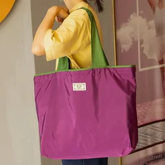 Large Waterproof Nylon Foldable Shopping Tote Bag-10