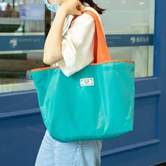 Large Waterproof Nylon Foldable Shopping Tote Bag-5