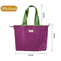 Large Waterproof Nylon Foldable Shopping Tote Bag-8