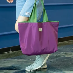 Large Waterproof Nylon Foldable Shopping Tote Bag-4