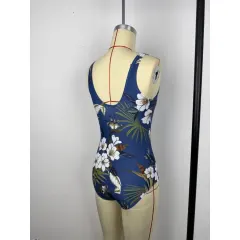 Women's Vintage Floral One-Piece Swimsuit with Removable Pads-4