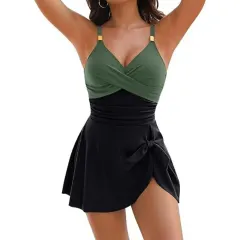 Damen Cross-Backless Einteiler Badeanzug-12