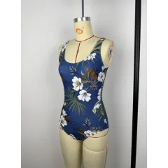 Women's Vintage Floral One-Piece Swimsuit with Removable Pads-5