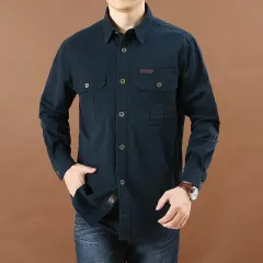 Men's Breathable Long Sleeve Tactical Cargo Shirt-5