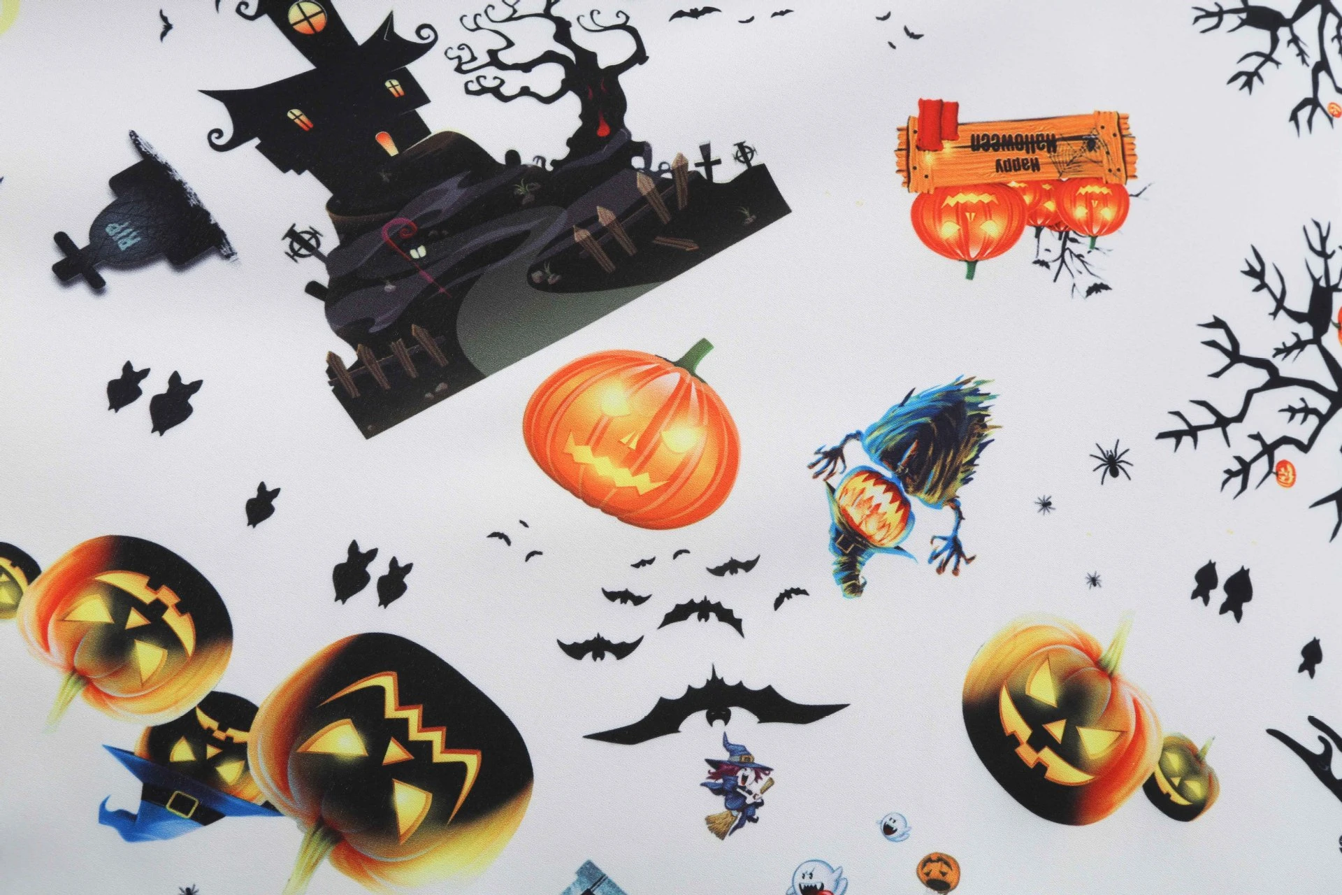 Women's Vintage Halloween Print Long Sleeve Fit and Flare Dress
