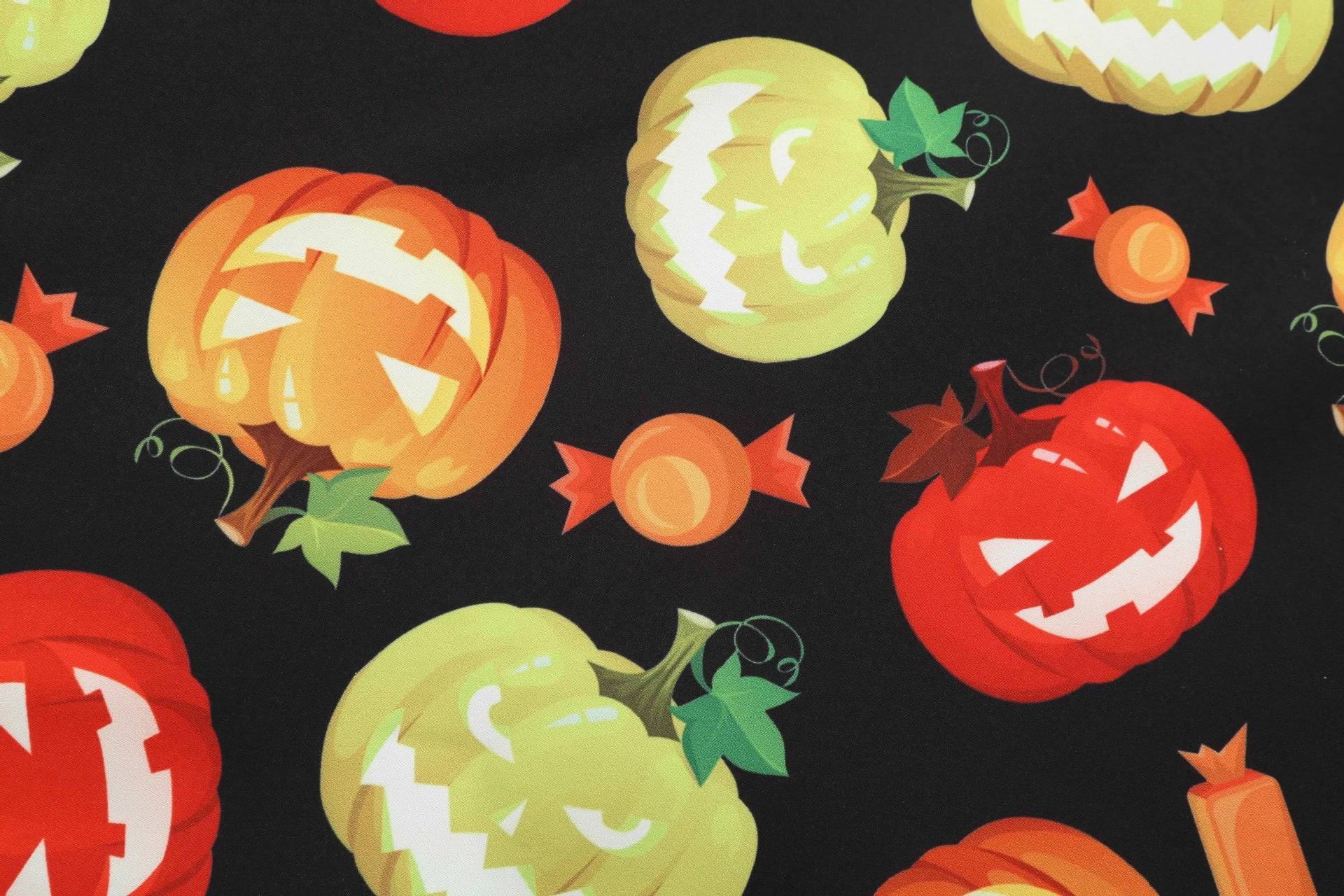 Women's Vintage Halloween Print Long Sleeve Fit and Flare Dress